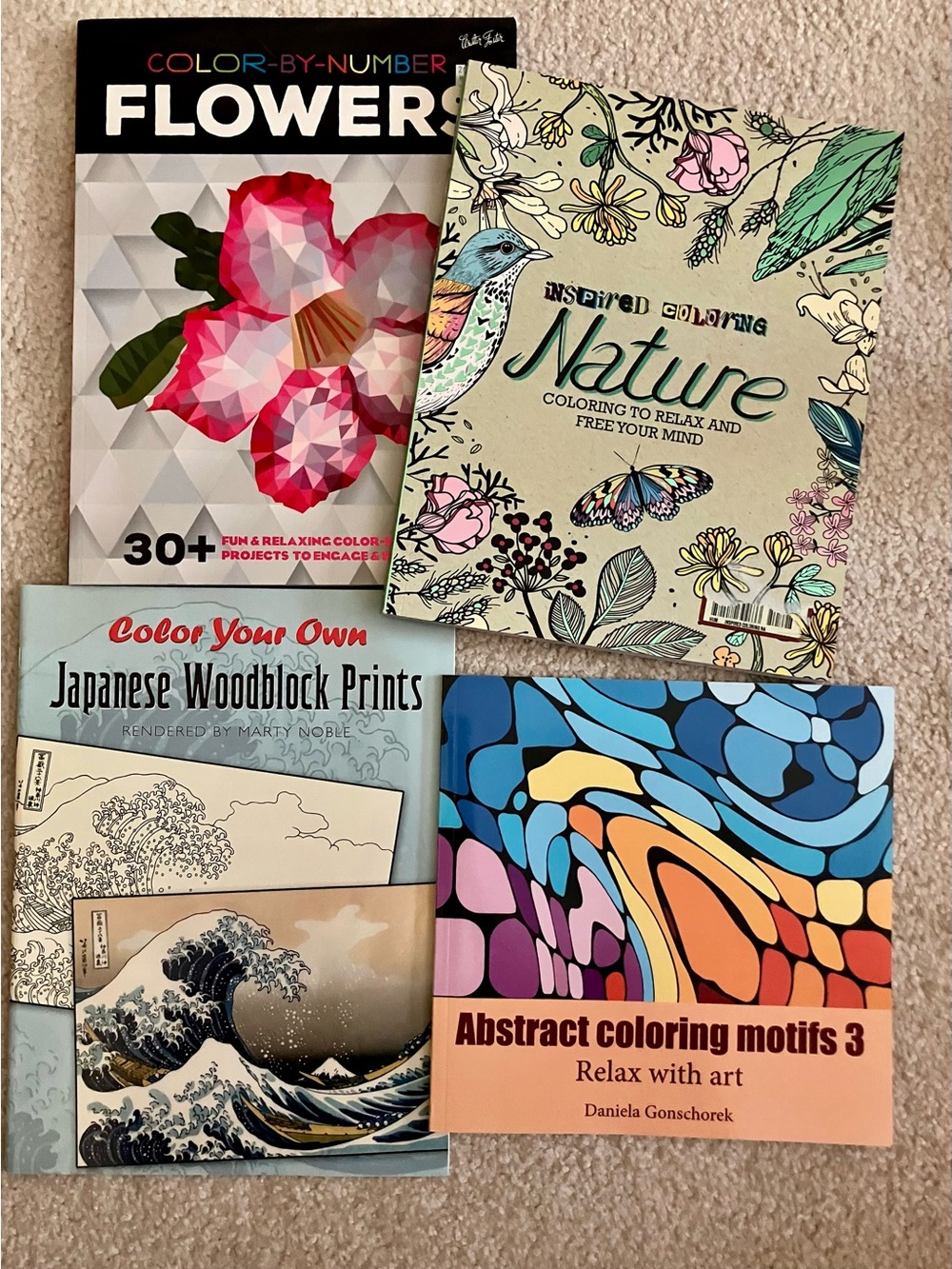 Lot of 4 Adult Coloring Books Never Used